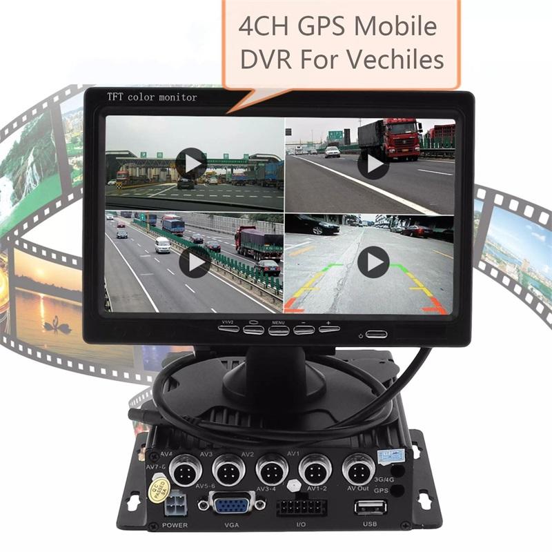 7inch 4CH 4G GPS MDVR Camera System